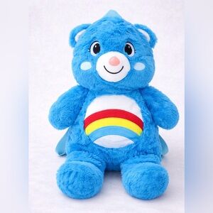 Care Bears Plush Backpack – Blue Rainbow Bear Stuffed Animal Bag –